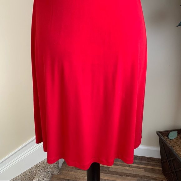 Boston Proper Twist-Front Short Sleeve Fit & Flare Dress Red Sz S - Picture 11 of 15